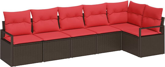 Set Cameră De Zi Pentru Exterior 6 Piese Maro