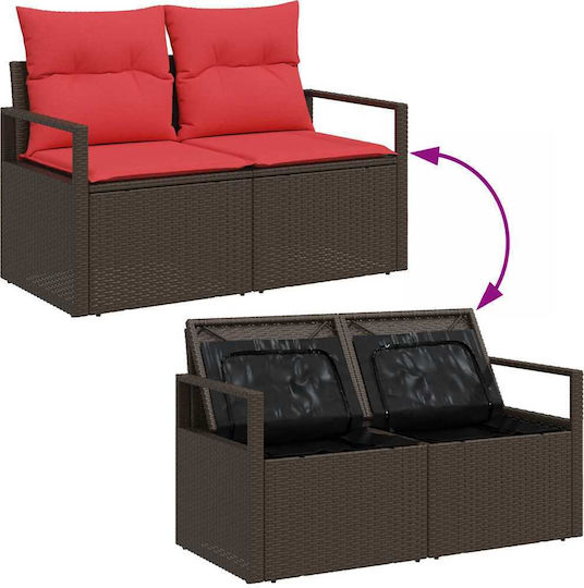 Garten- und Outdoor-Möbelsets Typsatz Wohnzimmer 7 Stück Beige mit Kissen