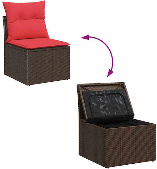 Garten- und Outdoor-Möbelsets Typsatz Wohnzimmer 7 Stück Beige mit Kissen