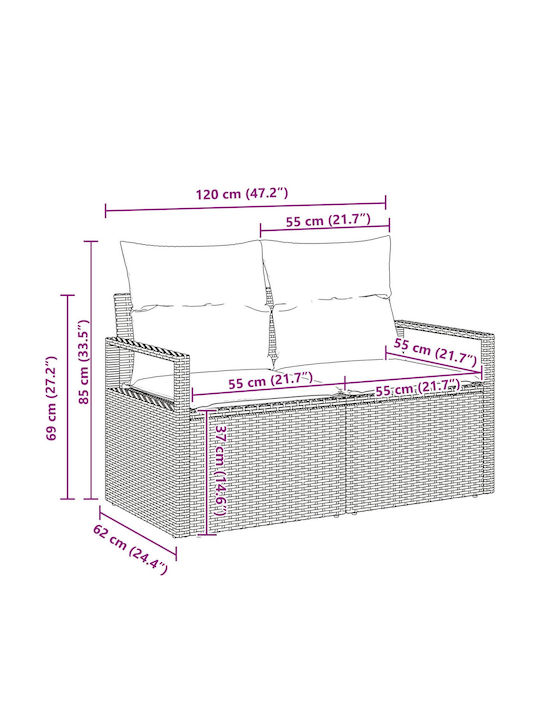 Garten- und Outdoor-Möbelsets Typsatz Wohnzimmer 7 Stücke Herstellerfarbe Braun