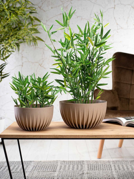 HowHomely Concrete Brown Plant Pot