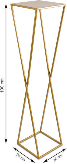 HowHomely Pflanzentöpfe Metall Gold mit Gestell