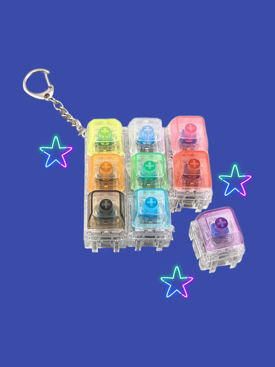 Anti-Stress Fidget Keyboard Keychain 9 1 LED Lighting 11mod154