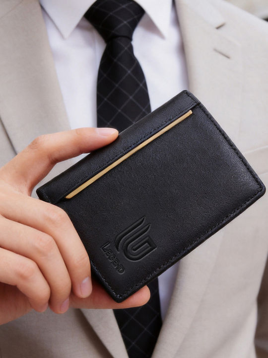 Δερμάτινο Ανδρικό Πορτοφόλι με RFID Μαύρο