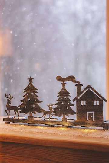 SteweHome Christmas Metal Gold Candlestick