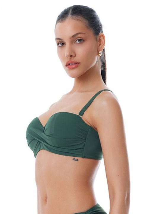 Trägerloses Bikinioberteil D Cup Grün