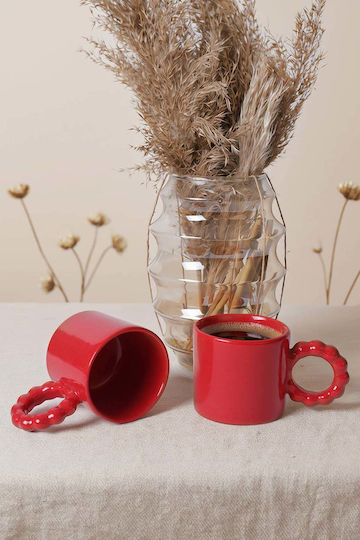 SteweHome Set Tassen Kaffee Keramik Rote 260ml 2 Stück