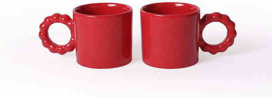SteweHome Set Tassen Kaffee Keramik Rote 260ml 2 Stück
