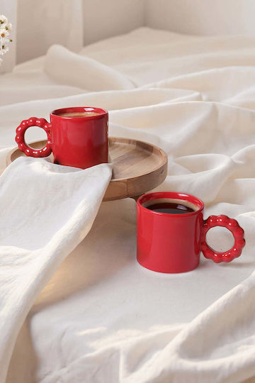 SteweHome Set Tassen Kaffee Keramik Rote 260ml 2 Stück