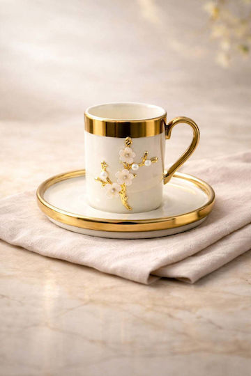 SteweHome SteweHome Kaffee Tasse aus Porzellan Gold 100ml