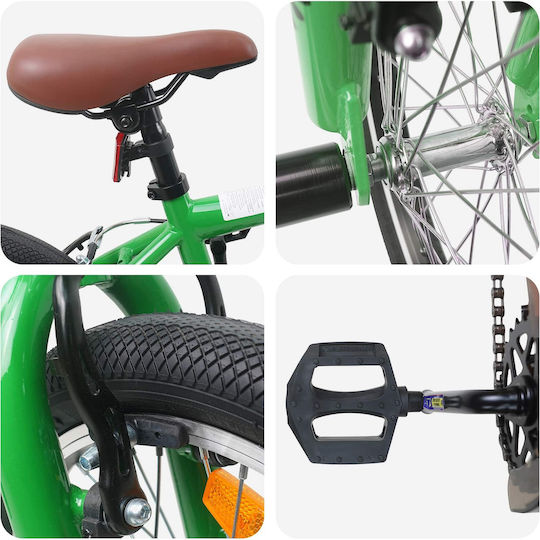 vidaXL 16" Kids' BMX Bicycle Green