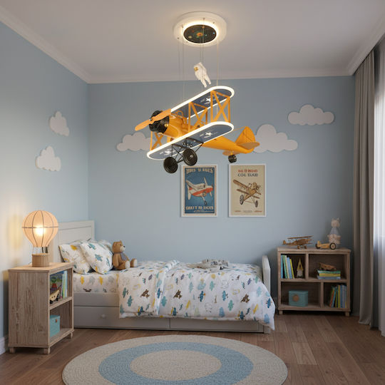 Alista Home Πολύφωτο Παιδικό Φωτιστικό Κρεμαστό 80W με Υποδοχή E27 Πορτοκαλί