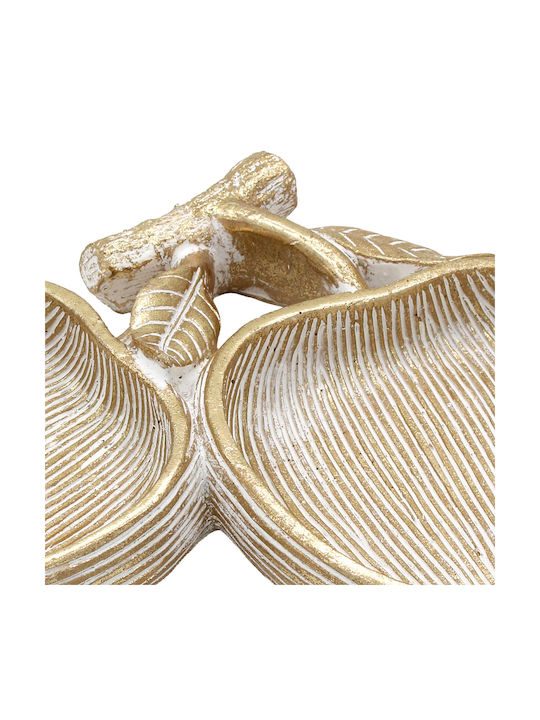 Polyresin Tabletop Decor 25x18x3 Cm Apple Gold Keskor 67349-2