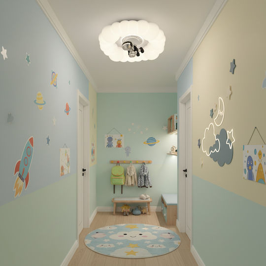 Alista Home Chandelier Kids Ceiling Light Mount Ceiling Light 75W with E27 Socket White