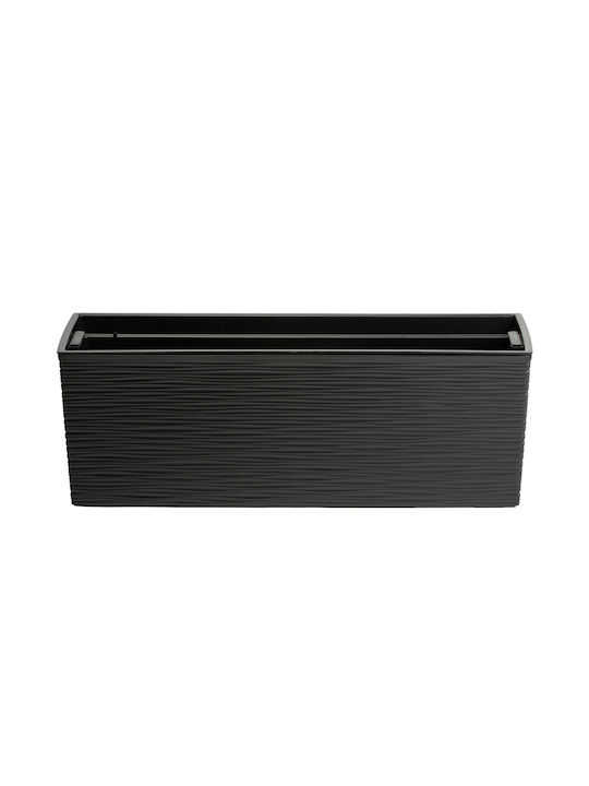 HowHomely Kunststoff Blumentopf Schwarz 56x19cm