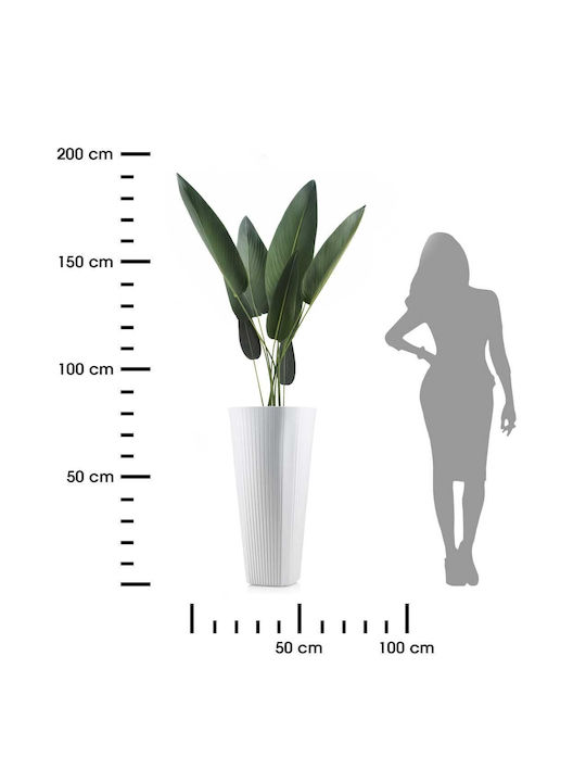HowHomely Kunststoff Blumentopf Weiß 39cm