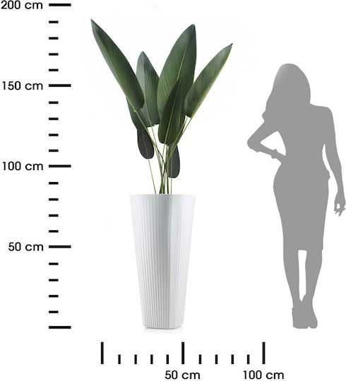 HowHomely Kunststoff Blumentopf Weiß 39cm