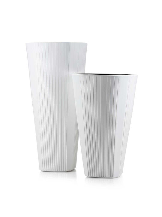 HowHomely Kunststoff Blumentopf Weiß 39cm