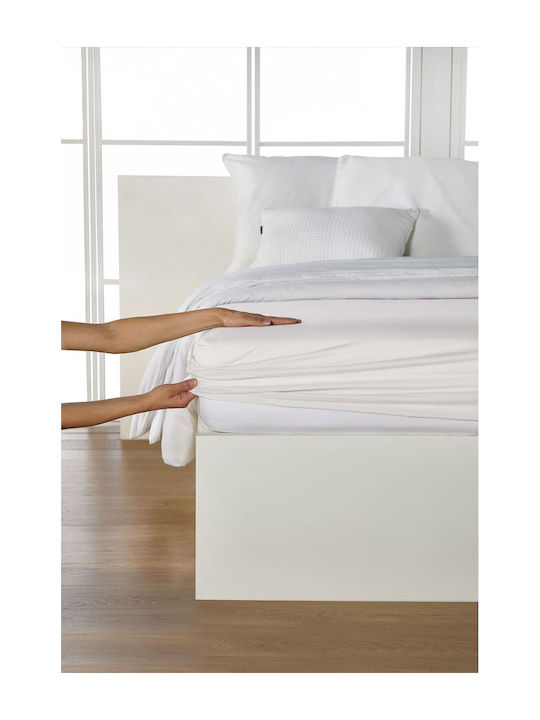 Living Home Double Bed Sheet With Rubber Hugger 160x200+40cm Silber