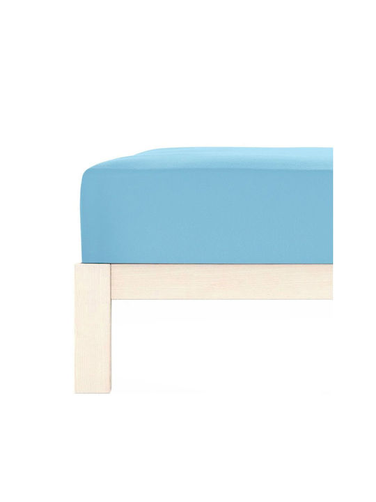 Living Home Σεντόνι Υπέρδιπλο με Λάστιχο 160x200+30εκ. Bright Blue