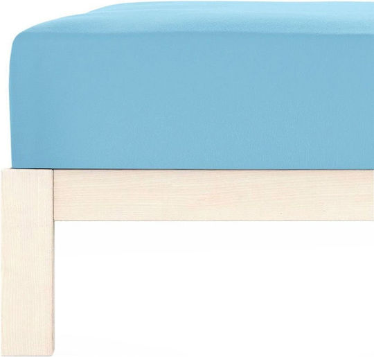 Living Home Super King Bettlaken mit Gummibettlaken 160x200+30cm Helles Blau