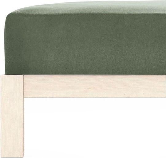 Living Home Double Bed Sheet With Rubber Hugger 160x200+30cm Blassgruen 0075