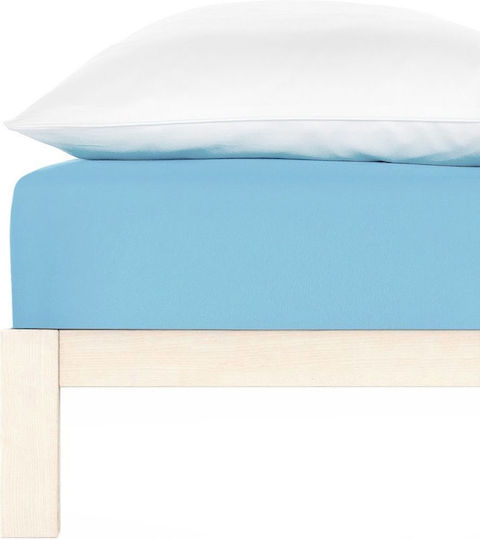 Living Home Super King Bettlaken mit Gummibettlaken 160x200+30cm Helles Blau