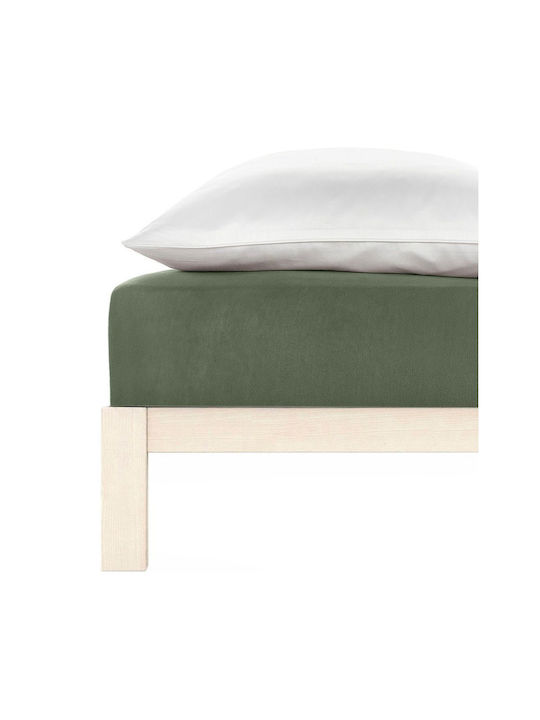 Living Home Double Bed Sheet With Rubber Hugger 160x200+30cm Blassgruen 0075