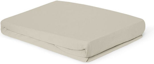 Living Home Super-Doppel Bettlaken mit Gummibettlaken 160x200+40cm Beige