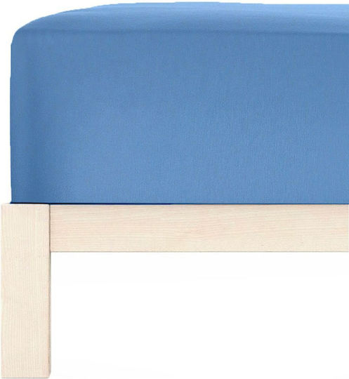 Living Home Super King Bettlaken mit Gummibettlaken 160x200+40cm Stahlblau