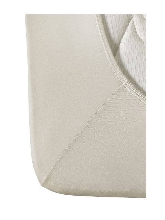Living Home Super-Double Bed Sheet With Rubber Hugger 160x200+40cm Beige