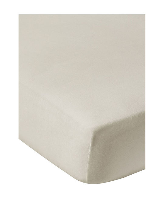 Living Home Super-Double Bed Sheet With Rubber Hugger 160x200+40cm Beige