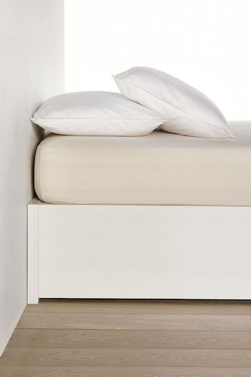 Living Home Super-Doppel Bettlaken mit Gummibettlaken 160x200+30cm Sand