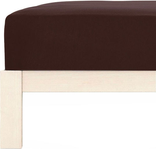 Living Home Super-Doppel Bettlaken mit Gummibettlaken 160x200+30cm Mahagoni
