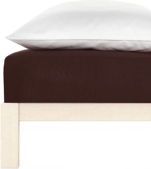 Living Home Super-Doppel Bettlaken mit Gummibettlaken 160x200+30cm Mahagoni
