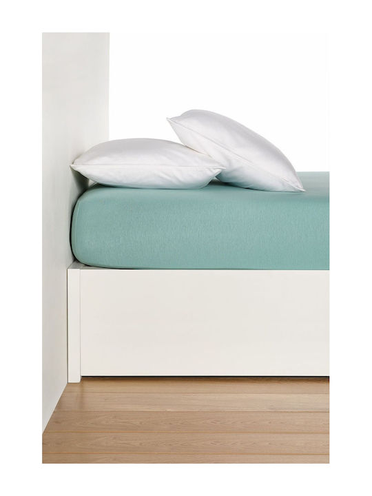 Living Home Super-Double Bed Sheet With Rubber Hugger 160x200+30cm Aqua