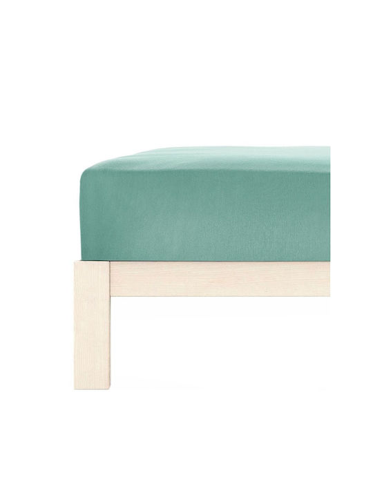 Living Home Super-Double Bed Sheet With Rubber Hugger 160x200+30cm Aqua