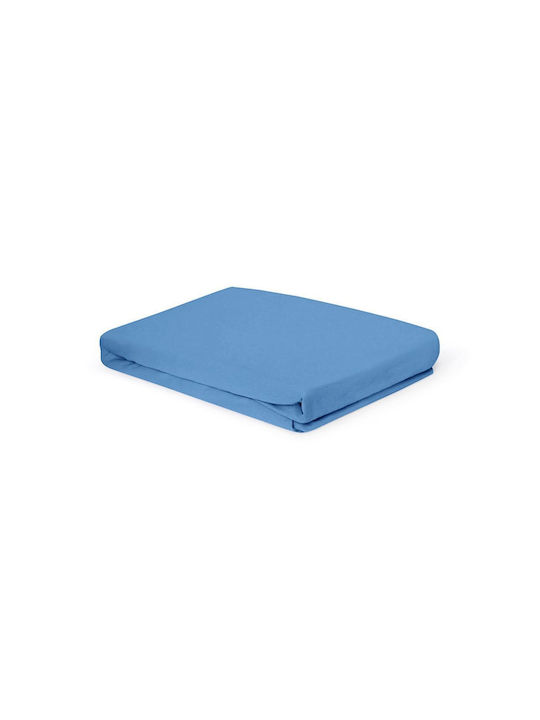 Living Home Super-Double Bed Sheet With Rubber Hugger 160x200+30cm Stahlblau 306