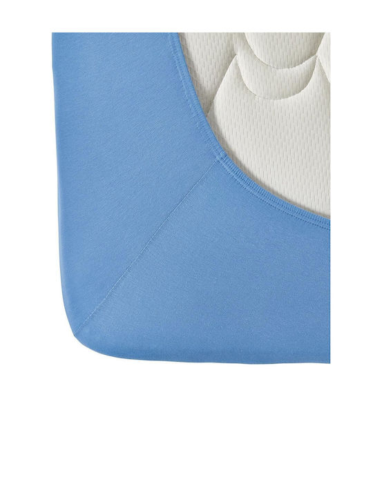 Living Home Super-Double Bed Sheet With Rubber Hugger 160x200+30cm Stahlblau 306