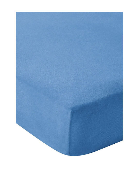 Living Home Super-Double Bed Sheet With Rubber Hugger 160x200+30cm Stahlblau 306