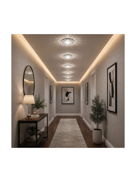 Alista Home Spot Rotund Din Sticlă Încorporat Cu LED RGB Alb