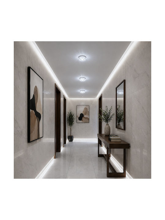Alista Home Spot Rotund Din Sticlă De Tavan Cu LED Încorporat RGB Alb