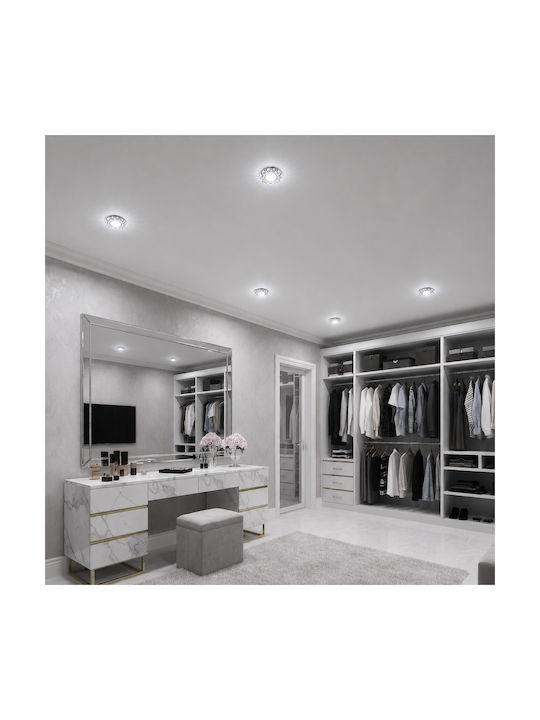 Alista Home Spot Rotund Din Sticlă Încorporat Cu LED RGB Alb