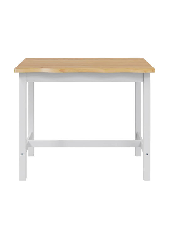 Masă Bar din Lemn Masiv Alb 112x70x91 cm