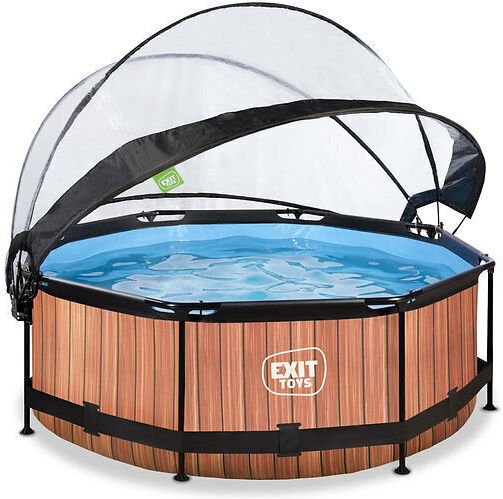 Exit Toys Piscină Rotundă cu Cadru Metalic 244x76cm Maro