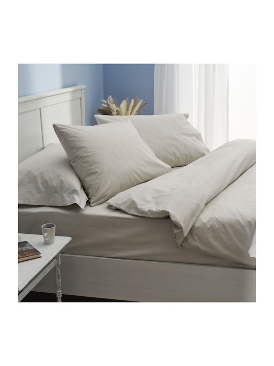 Charalambidis Textiles Κουβερλί Μονό από Βαμβάκι & Πολυεστέρα Μπεζ/γκρι 160x220cm