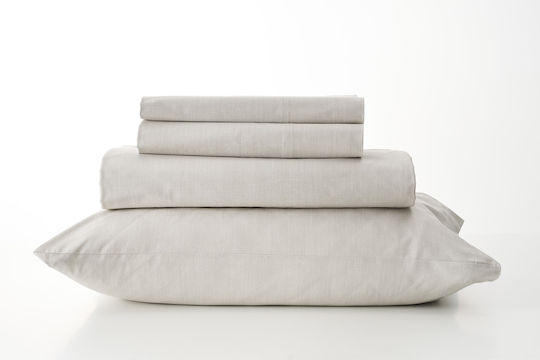 Charalambidis Textiles Шалтета Едноспално От Памук И Полиестер Бежово/Сиво 160x220см