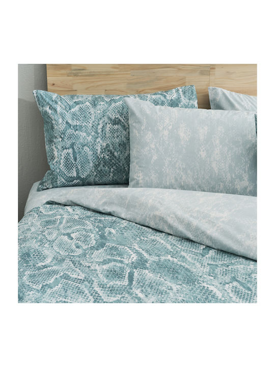 Charalambidis Textiles Κουβερλί Υπέρδιπλο από Βαμβάκι & Πολυεστέρα Τιρκουάζ 220x240cm