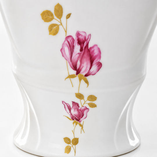 ForHome Dekorative Porzellanvase Weiß 18xH28cm