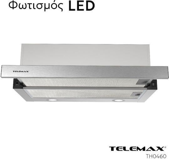 Telemax TH0460 Einziehbare Abzugshaube Recycling 60cm Inox